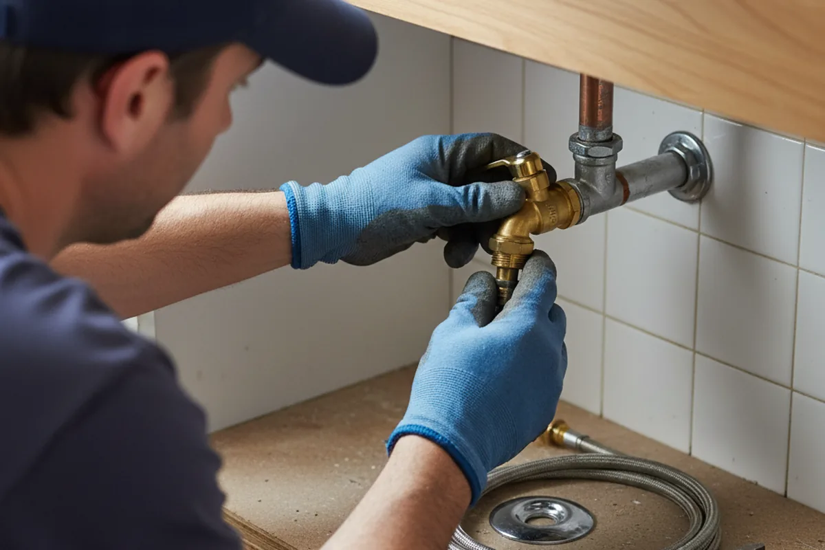 Shutoff valve and fitting work during Emergency Plumbing in Colbert